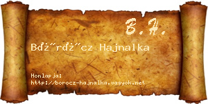 Böröcz Hajnalka névjegykártya